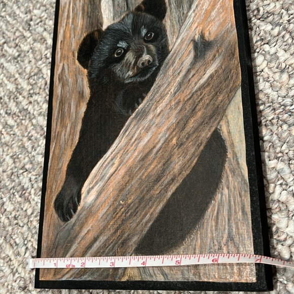 Adorable bear wooden plank artwork - Picture 4 of 5
